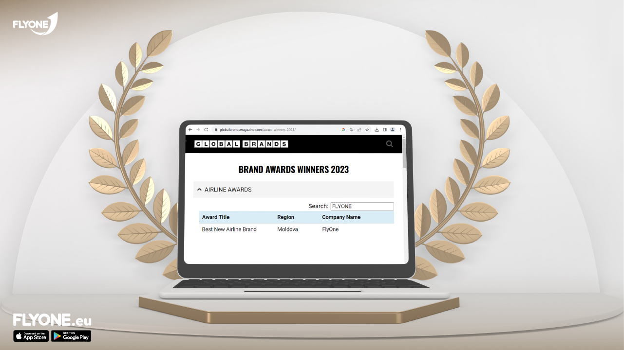 FLYONE: A TOP AIRLINE, ACCORDING TO GLOBAL BRAND AWARDS