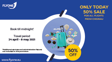 50% DISCOUNT for ALL flights from Chisinau!